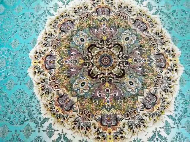 فرش کاشان فرش هالیدی آبی فرش مارکت 1200 شانه