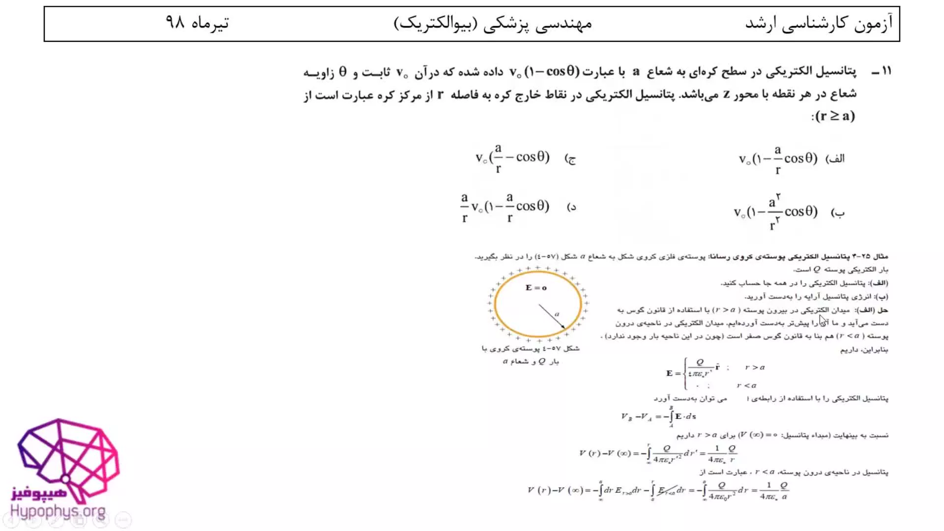 حل تشریحی سوالات ریاضیات مهندسی کارشناسی ارشد مهندسی پزشکی(بیو الکتریک) سال98