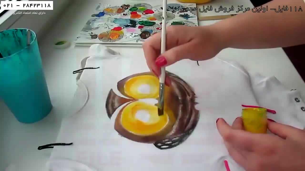 نقاشی روی پارچه-آسان ترین روش آموزش نقاشی روی پارچه-طرح فانتزی جغد
