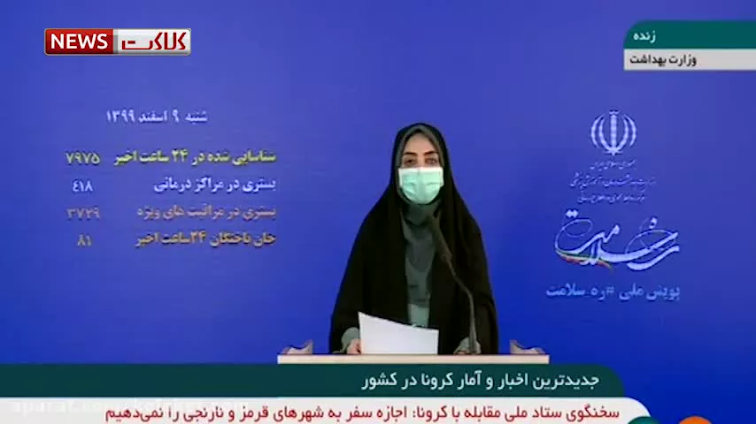 آخرین آمار کرونا در ایران، ۹ اسفند ۹۹: فوت ۸۱ نفر در شبانه روز گذشته