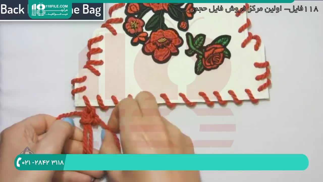 آموزش بافت کیف مکرومه :: مکرومه بافی :: بافت مکرومه :: مدل کیف دستی با بافت نامنظم