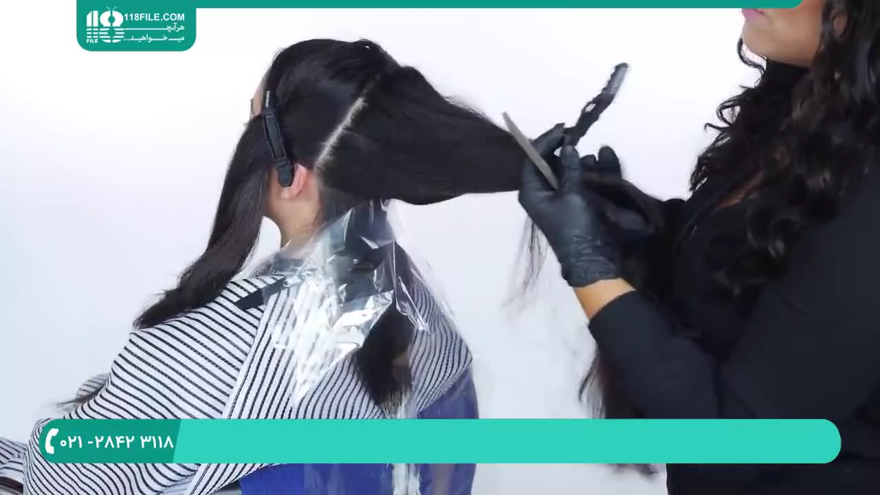 آموزش رنگ کردن مو|هایلایت مو|دکلره کردن مو( تکنیک رنگ موی اُمبره )
