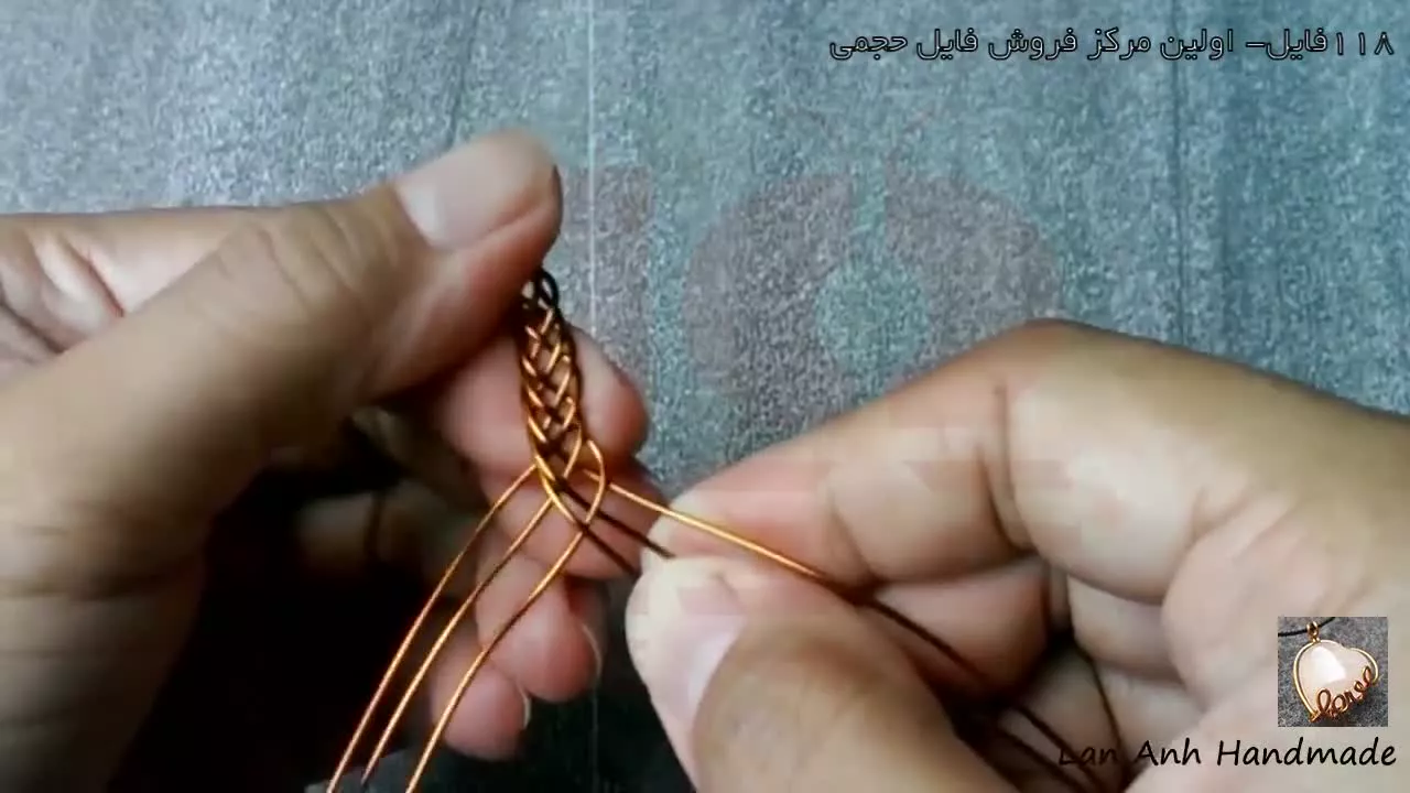 ساخت زیورآلات مسی-زیورآلات دست ساز-زیورآلات-(گل سرمسی و مرواریدی)