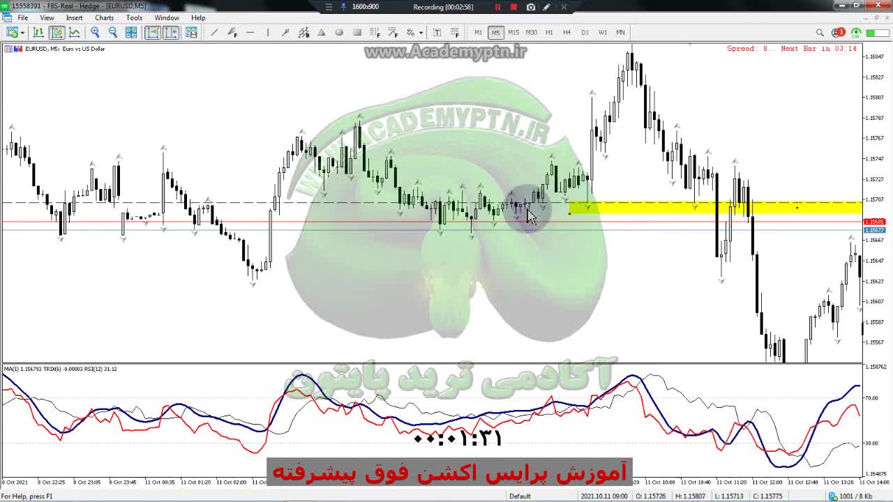 ترید لایو با مبحث پرایس اکشن پیشرفته (16) Price Action Trade