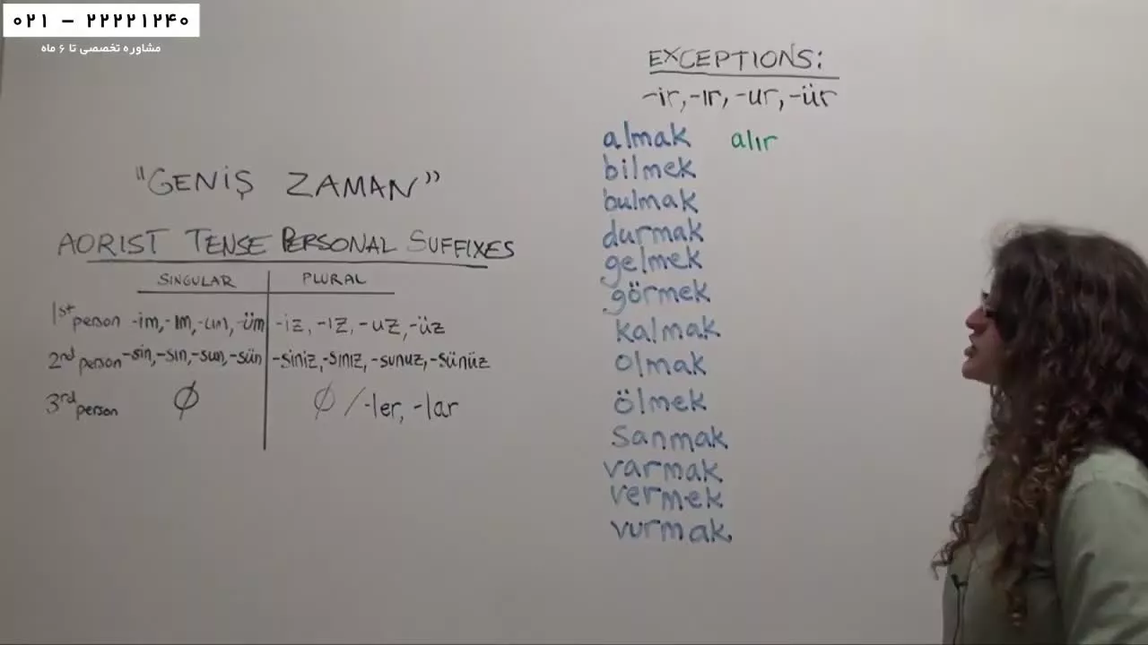 زبان ترکی-مکالمه زبان ترکی-زمان حال ساده