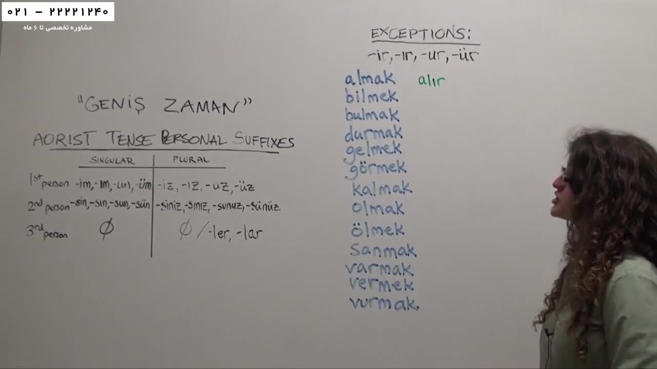 زبان ترکی-مکالمه زبان ترکی-زمان حال ساده