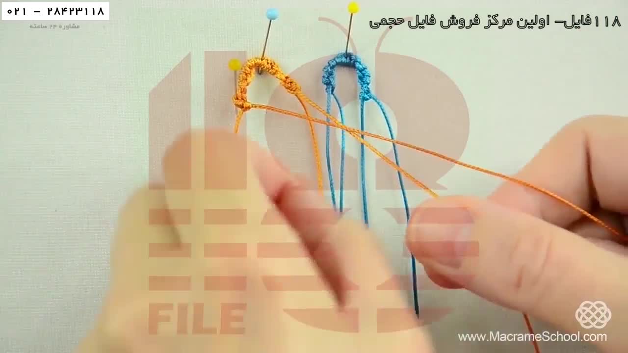 بافت دستبند مکرومه بافی طرح گل-مکرومه-دستبند مکرومه با خط زیگ زاگ دوتایی