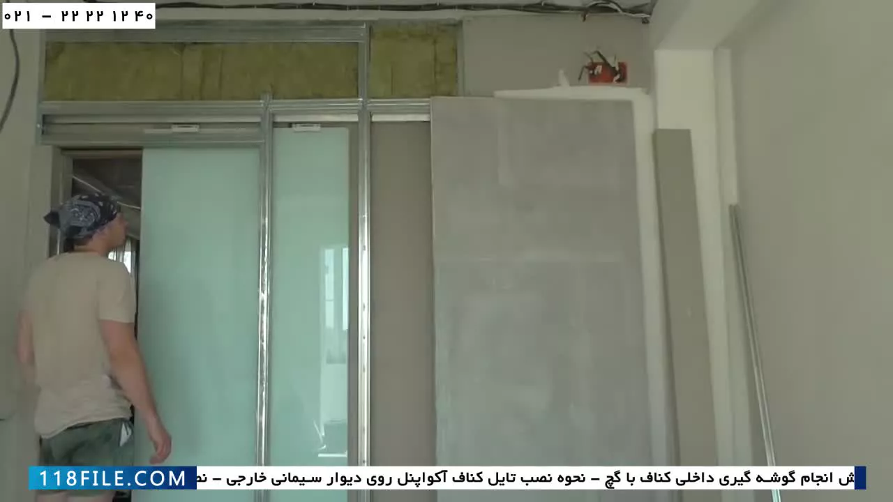 کناف کاری-کناف سقف-نصب کناف پشت تلویزیون