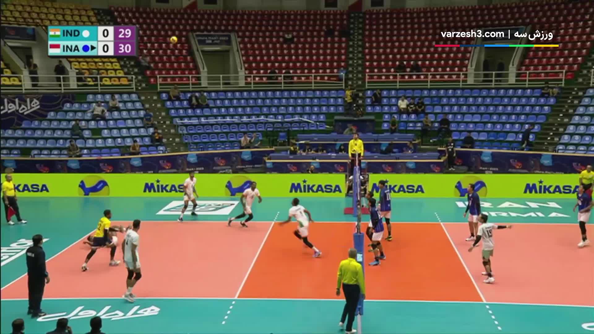 خلاصه والیبال هند 0-3 اندونزی