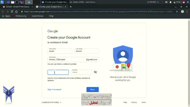 نحوه ی ساخت حساب کاربری ایمیل در وب سایت گوگل