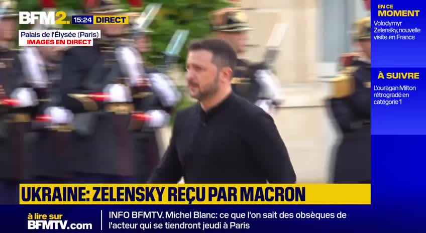   استقبال رسمی امانوئل ماکرون از ولودیمیر زلنسکی در کاخ الیزه