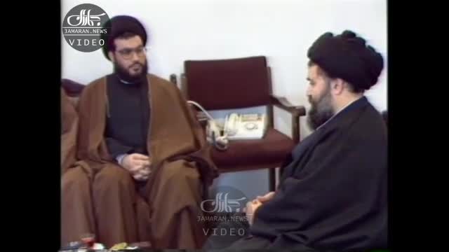   دیدار شهید سید حسن نصرالله با مرحوم یادگار امام حجت الاسلام و المسلمین حاج سید احمد خمینی