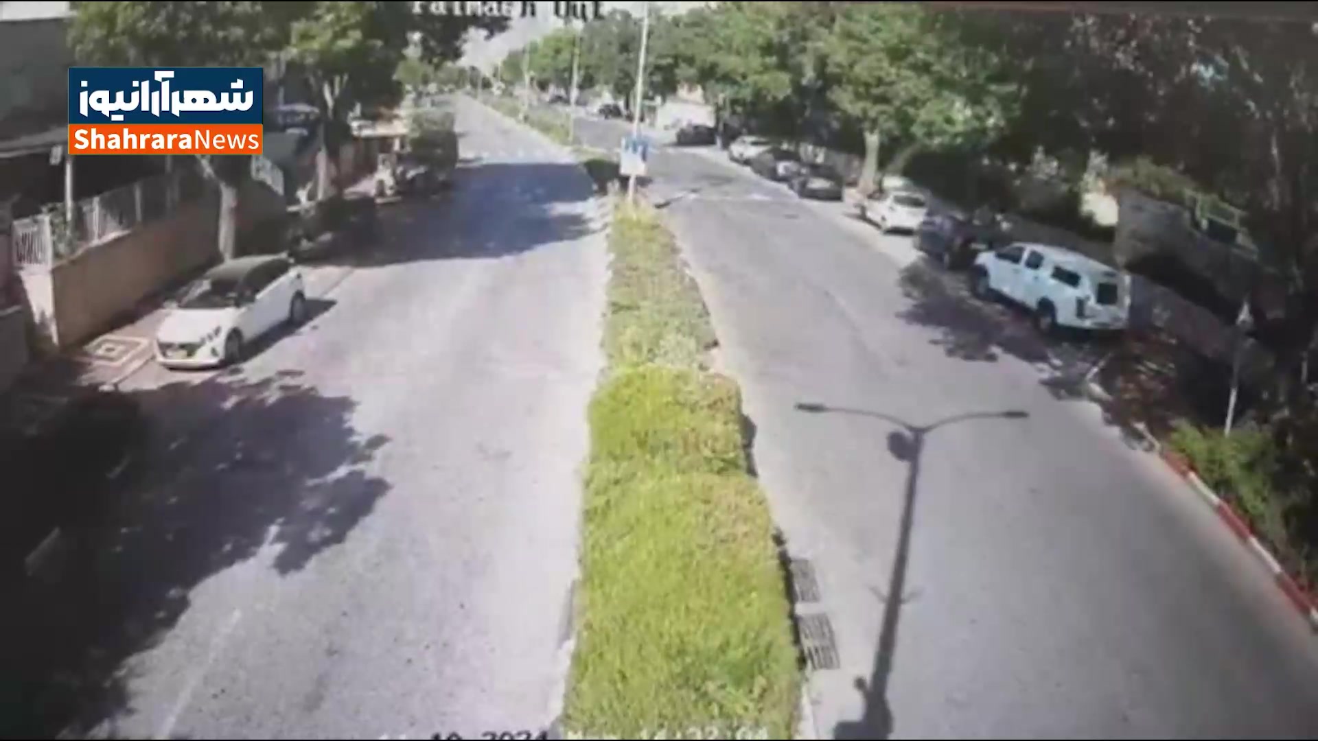 لحظه اصابت راکت حزب‌الله لبنان به یک خودرو در الجلیل اشغالی