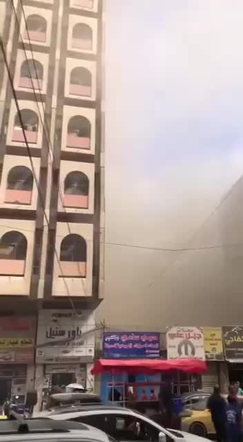   تصاویر تازه از آتش‌سوزی در بازار السنک بغداد