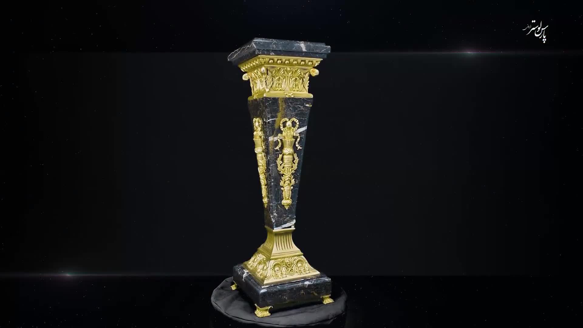 میز سنگی مرمر مشکی پارس لوستر فراهانی کد 960116