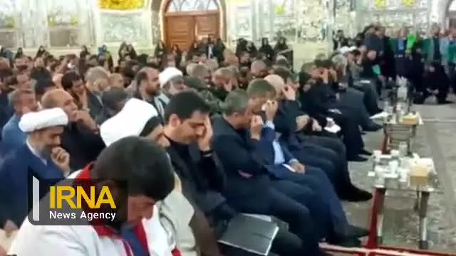   گریه قالیباف در عزاداری مراسم چهلم جانباختگان معدن طبس