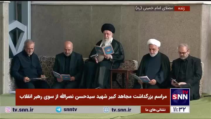   حضور سران قوا و نماینده حزب الله لبنان در تهران در کنار رهبر انقلاب