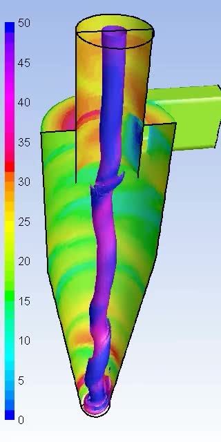 آموزش انجام شبیه سازی CFD جداساز سیکلون با انسیس فلوئنت