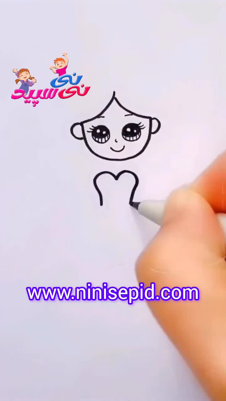 نقاشی دختر زیبا کودکانه
