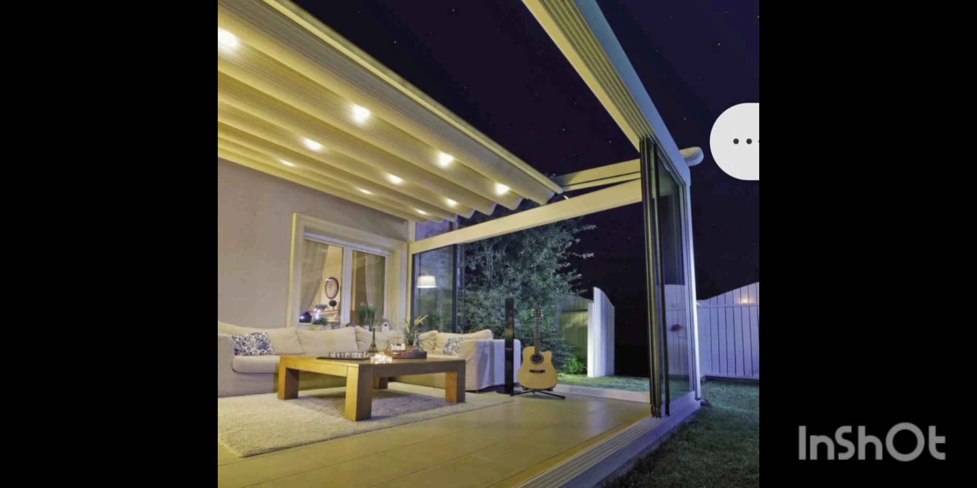 سقف متحرک روفگاردن تالار،سایبان برقی سالن غذاخوری باغ رستوران