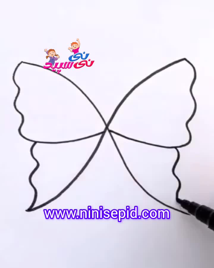 نقاشی پروانه ساده