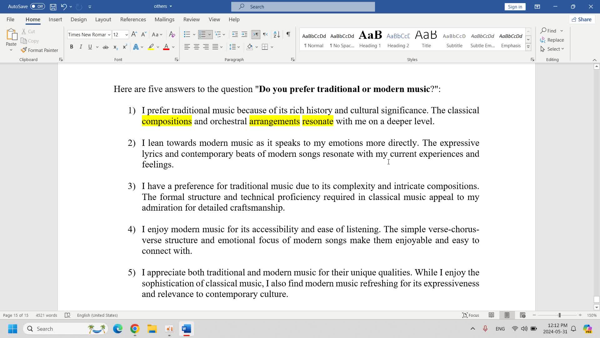 ?Do you prefer traditional or modern music