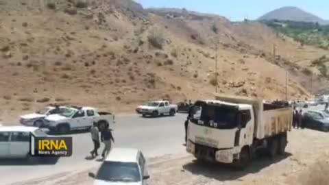 آتش‌سوزی هولناک تانکر حامل سوخت در ناغان چهارمحال و بختیاری