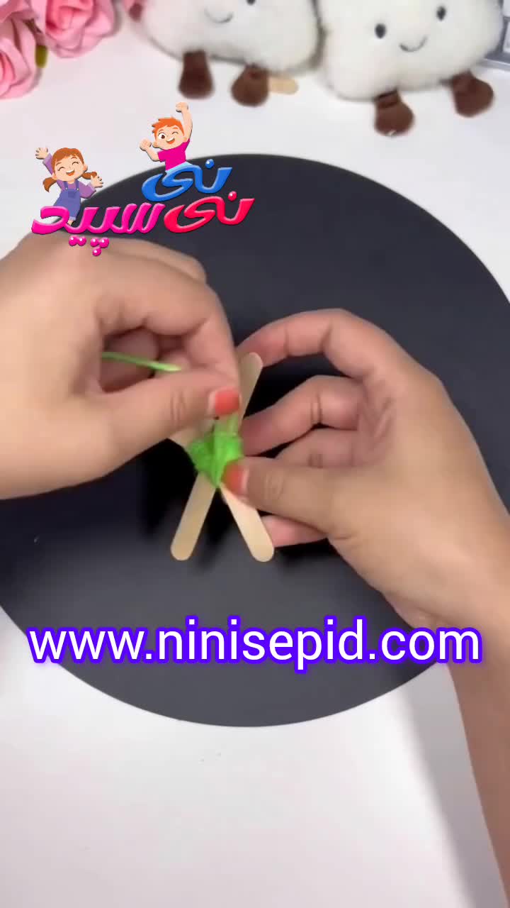 کاردستی لاک پشت با نخ کاموا