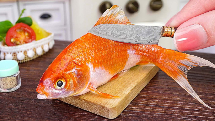 آشپزی مینیاتوری | روش درست کردن ماهی با کره مینیاتوری | مینی غذای خوشمزه