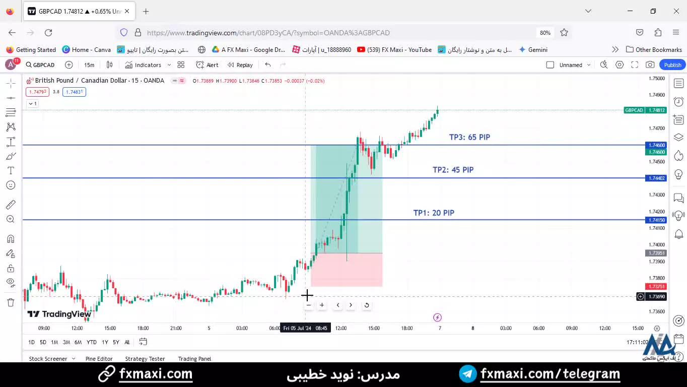 سیگنال پوند به دلار کانادا با 65 پیپ سود - سیگنال فارکس رایگان | ویدئو شماره 419