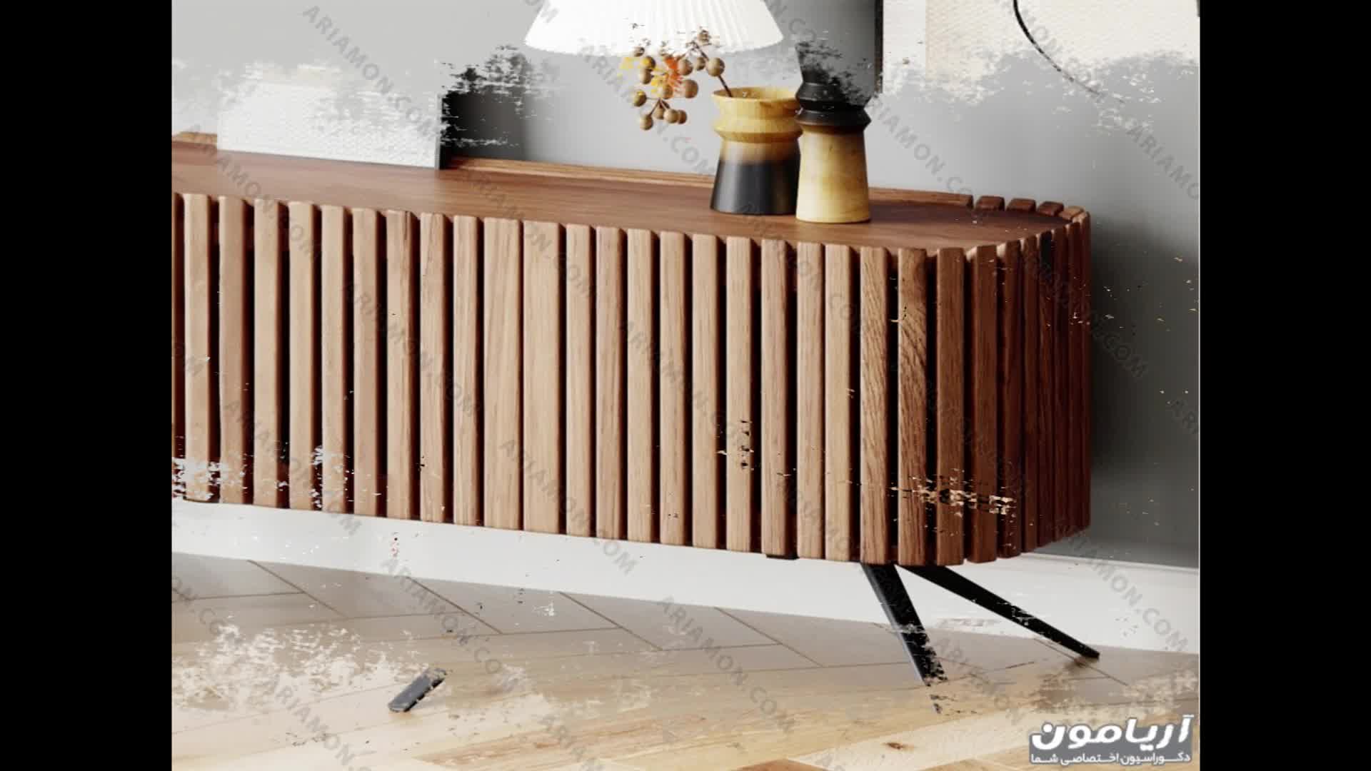 ترین مدل میز تلوزیون چوبی ژورنالی و بی نظیر