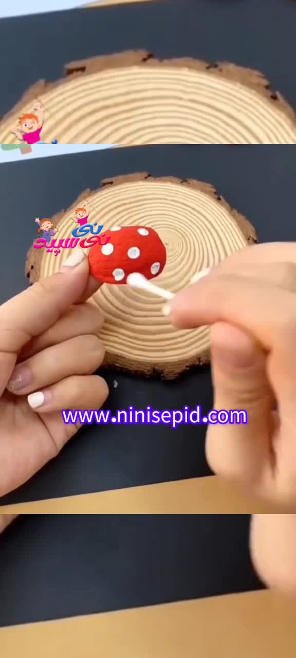 کاردستی قارچ با پوست گردو