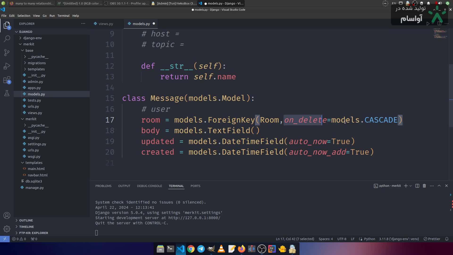 آموزش برنامه نویسی وب با جنگو - بخش مدل ها و پنل ادمین -- 05