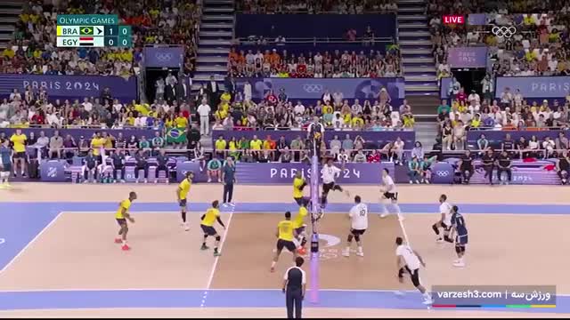 خلاصه بازی والیبال برزیل 3 - مصر 0 | چارچوب رقابت‌های المپیک 2024