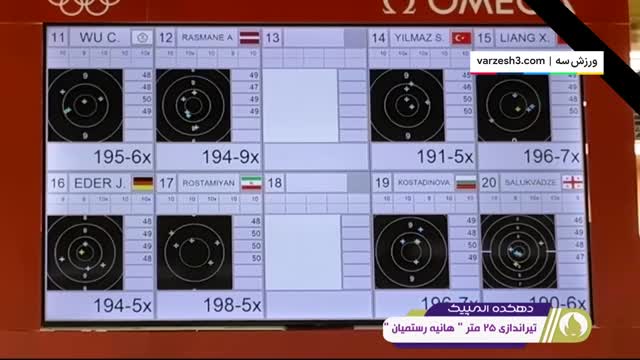 هانیه رستمیان به فینال تپانچه 25 متر صعود کرد