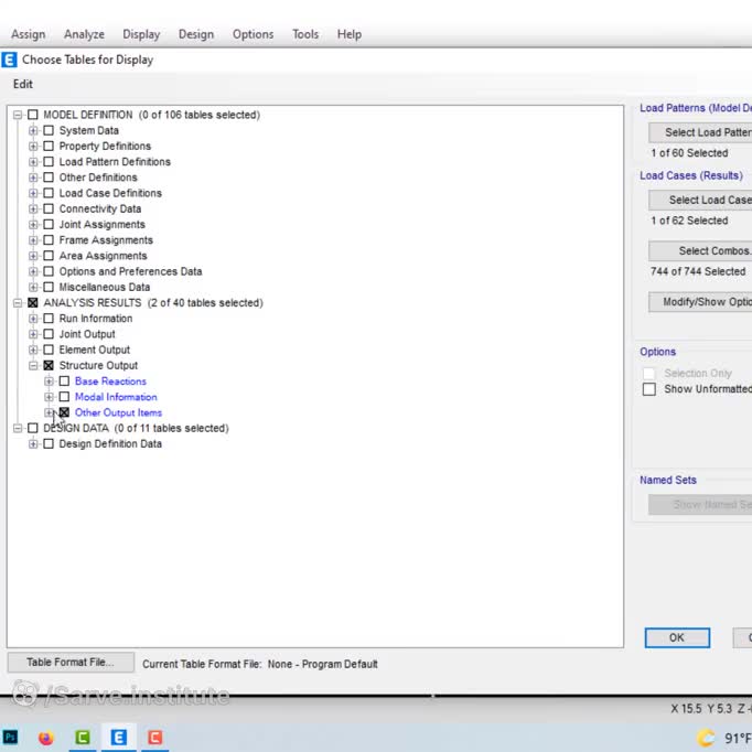 بررسی نرم افزار ایتبس و تشخیص و محاسبه جرم های لحظه ای سازه ها