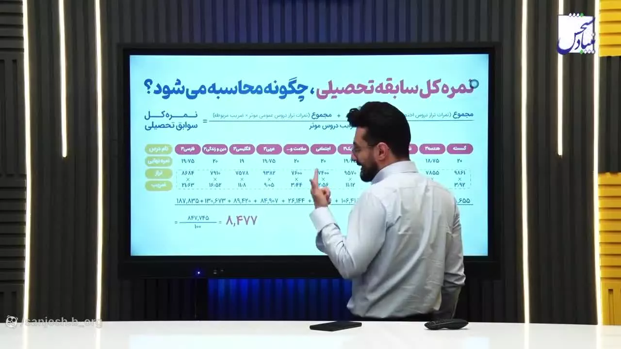 کلیپ آموزش روش محاسبه تراز کل با توجه به تراز سوابق و تراز کنکور 1403