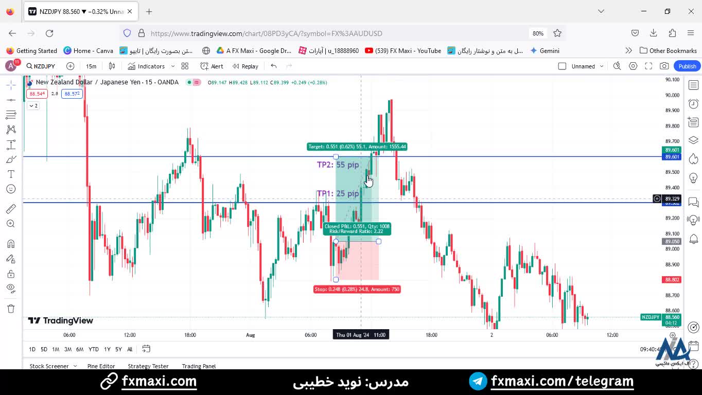 سیگنال ين ژاپن به دلار نیوزلند - کسب سود 55 پیپ از سیگنال VIP فارکس | ویدئو شماره 494