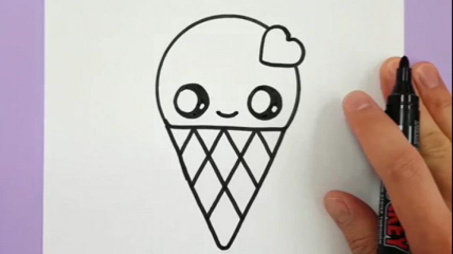 آموزش نقاشی بستنی کودکانه