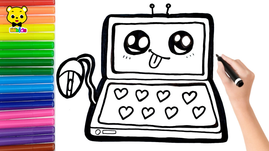 آموزش نقاشی لپتاپ ساده برای کودکان