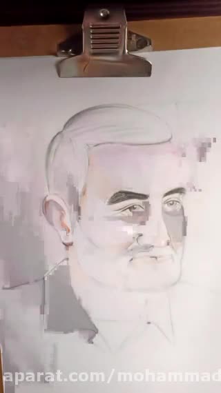آموزش نقاشی  از شهید سردار حاج قاسم سلیمانی