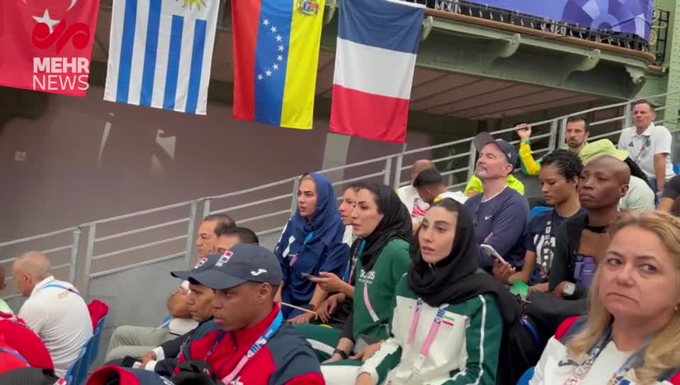 ناهید کیانی در ثانیه‌های پایانی مبارزه مهران برخورداری با حریف ازبکستانی!