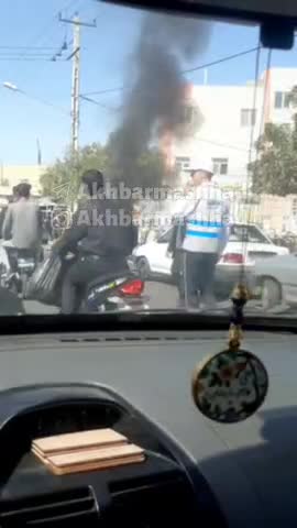   آتش سوزی یک دستگاه موتور سیکلت در بلوار امت مشهد