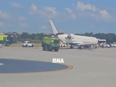   اولین تصاویر از برخورد ۲ هواپیما در آتلانتا آمریکا