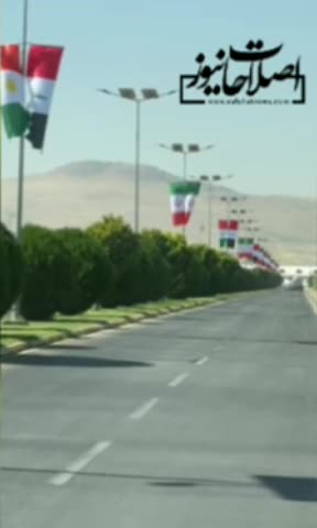   فرودگاه سلیمانیه عراق در بدو ورود پزشکیان با پرچم ایران مزین شد