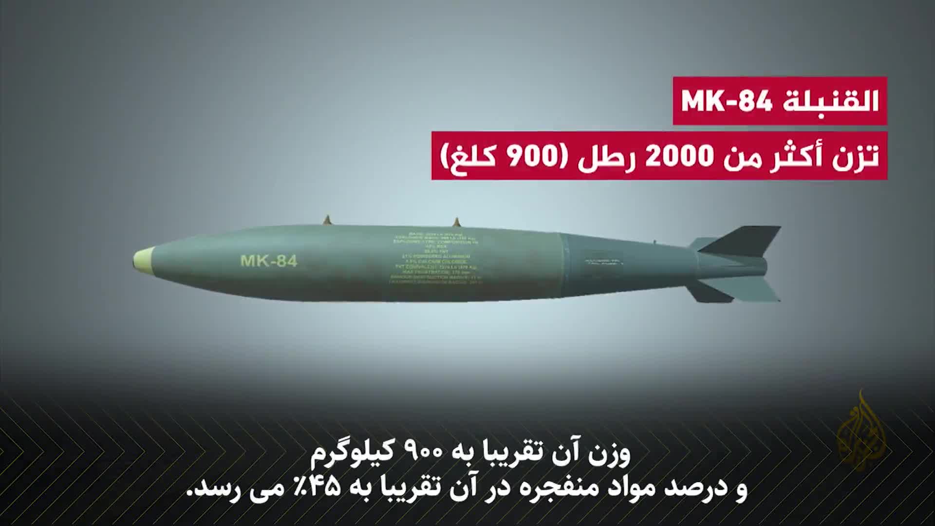   ویژگی‌هایی بمب MK-۸۴ ارتش اسرائیل که در حمله به المواصی استفاده شد