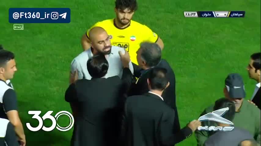   تصاویر عجیب از درگیری مازیار زارع در کنار زمین و توقف مسابقه!