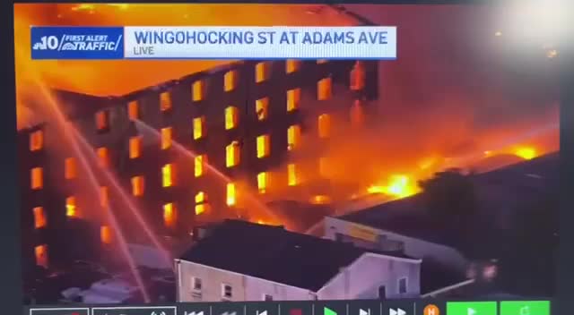   اولین تصاویر از وقوع آتش‌سوزی گسترده در فیلادلفیای آمریکا