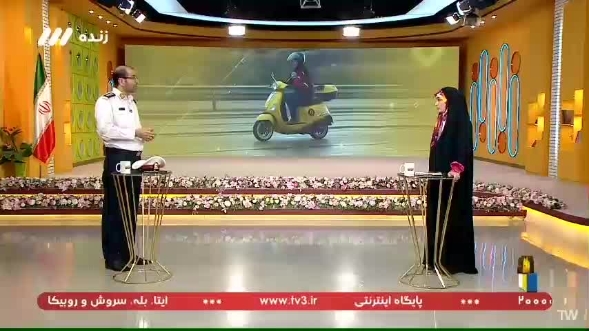   توضیحات سرهنگ راهوار روی آنتن زنده تلویزیون: موتورسوار خانم مجرم است