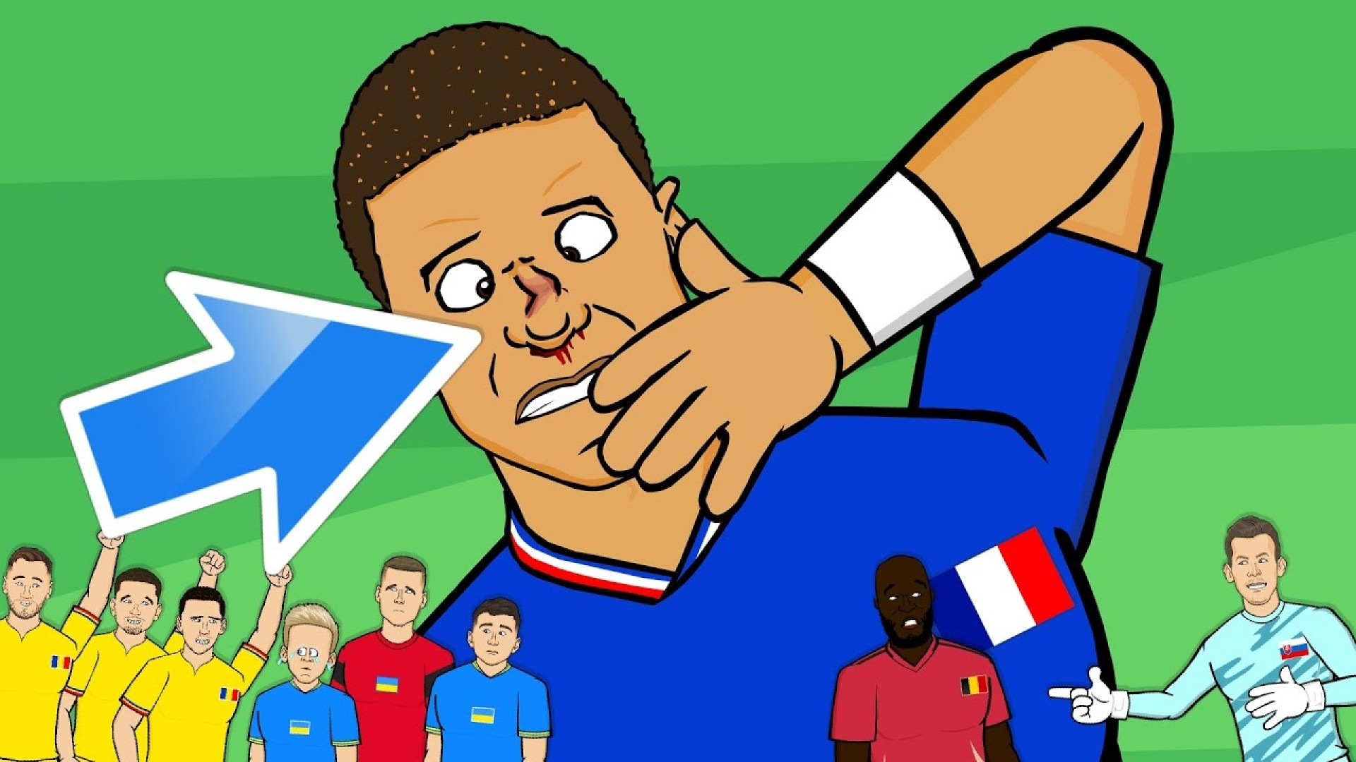 شوخی با شکستن بینی امباپه، فرصت سوزی های لوکاکو و برد اوکراین(زیرنویس)